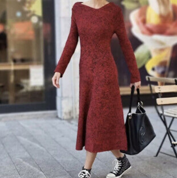 ZARA KNIT DRESS WITH RUCHED SHOULDERS - Picture 3 of 11